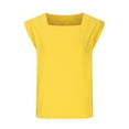 thumbnail image 6 of fatyb Women's Fashion Tees Cap Sleeve Square Neck T-Shirts Casual Solid Color Tops Blouse for Women, 6 of 7