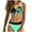 Green, variant on QUNYINEY Floral Women's Swimwear Bikinis Tie Back V Neck Bathing Suit High Waisted Two Piece Swimsuit Sets