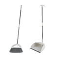 thumbnail image 2 of Juego de escoba y recogedor giratorio de 180° con dientes raspadores | Diseño de hebilla de almacenamiento vertical | Escoba de plástico con raspador para la limpieza del hogar | Blanco, 2 of 7