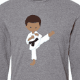 thumbnail image 4 of Inktastic African American Boy, Karate Boy, Black Belt, Kata Long Sleeve T-Shirt, 4 of 5