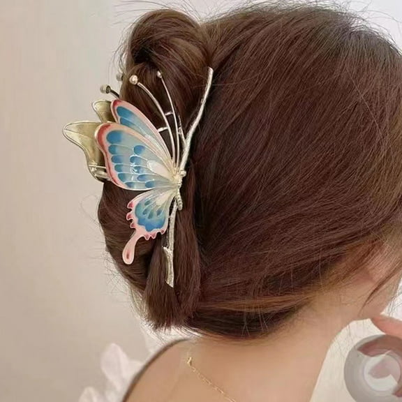 Travelwant Large Metal Hair Claw Clips, Butterfly Lady Thick Hair Barrette, Non-slip Hair Jaw Clamp Clips, Hairpins Thick Hair Accessories for Women Lady Girls