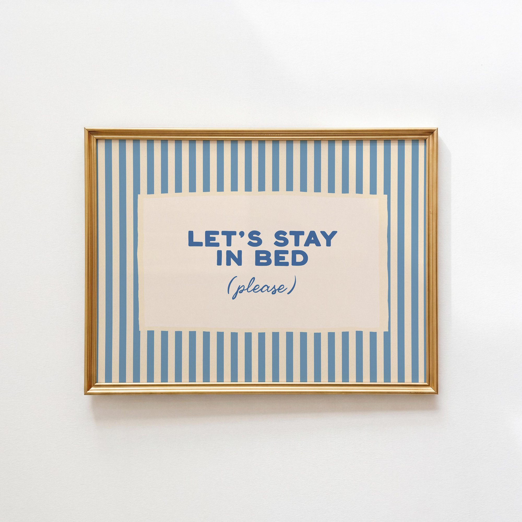 Let’S Stay In Bed Print: Retro Bedroom Quote Poster, Cottagecore Apartment Decor , Poster Print Only