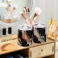 thumbnail image 3 of Yayeee 4 Pack Qtip Holder Bathroom Cotton Swab Canister with Lid Clear Dispenser Set, Colorful White, 3 of 6