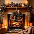 thumbnail image 6 of Qwtwty Christmas Wreath for Front Door, Farmhouse Front Door Hanging Garland for Indoor Outdoor Wall Window Winter Christmas Decorations, 6 of 6