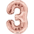 thumbnail image 2 of Giant Rose Gold Number 3 Foil Balloon 34", 2 of 2