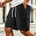 thumbnail image 2 of vdgthytj Cargo Shorts for Men Elastic Waist Drawstring Loose Fitted Summer Hiking Travel Beach Shorts with Pockets, 2 of 6