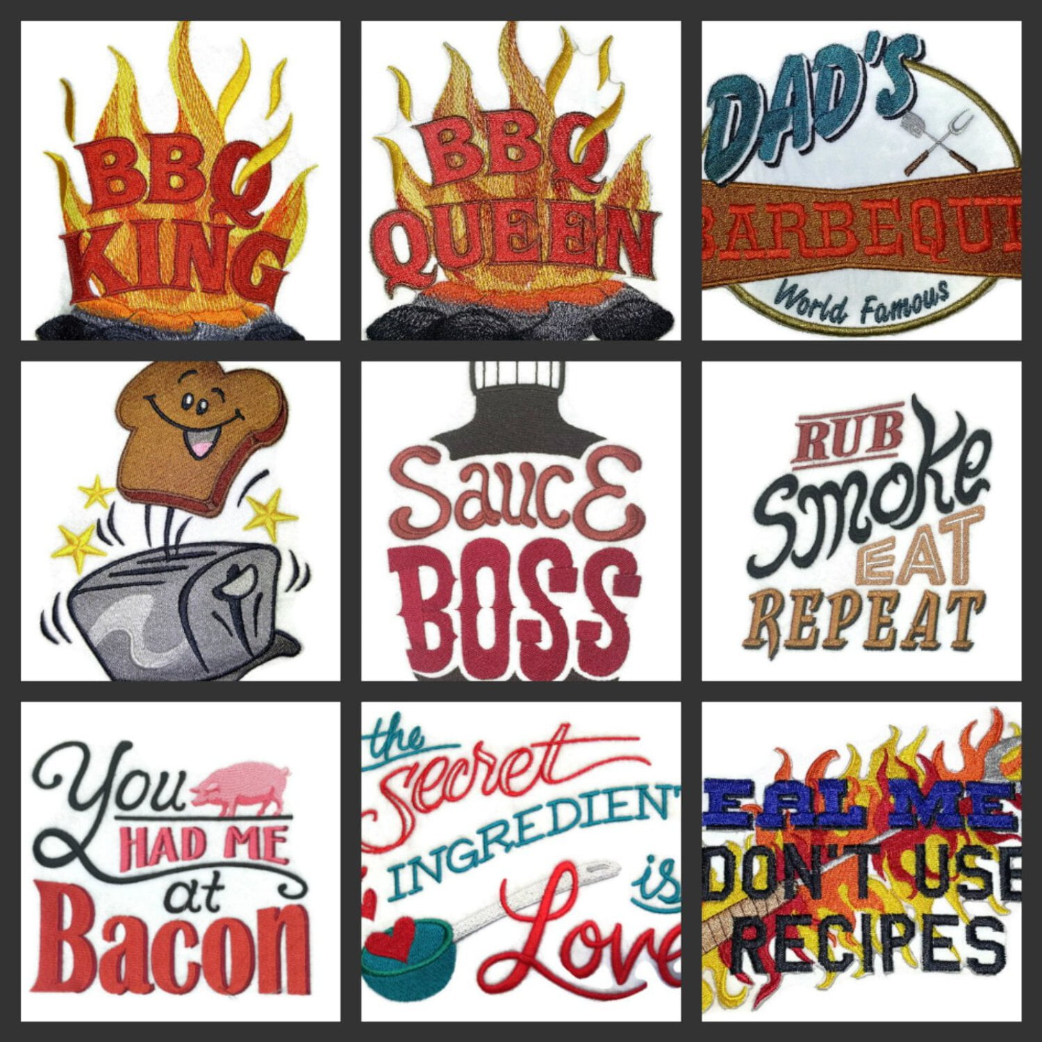 Apron Design [Secret Ingredient Is Love] Embroidered Iron On patch [6" X 4.8"]