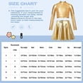 thumbnail image 7 of iEFiEL Girls 2Pcs Metallic Latin Jazz Cheer Performance Dance Costume Long Sleeve Crop Top with Pleated Skirt Silver-A 6, 7 of 7