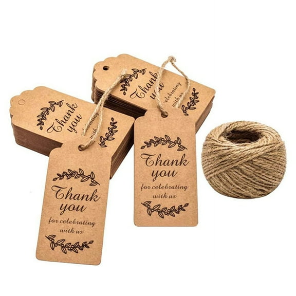 WINOMO 100Pcs Paper Tags with Strings Price Tags Assorted Color for Baking Package