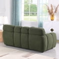 thumbnail image 4 of Olive Green Boucle 3 Seater Marshmallow Sofa - 87.4" Length, 35.83" Depth, Multi-Density Foam for USA Body Structure, 4 of 9