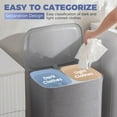 thumbnail image 3 of 2-Section Laundry Hamper with Lid & Removable Bags, Foldable Clothes Sorter Organizer for Bedroom/Bathroom, 600D Oxford Fabric Storage Bin Portable Clothes Organizer for Home, Dorm, Apartment, 3 of 8