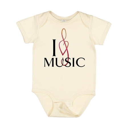 

Inktastic I Love Music Gift Baby Boy or Baby Girl Bodysuit