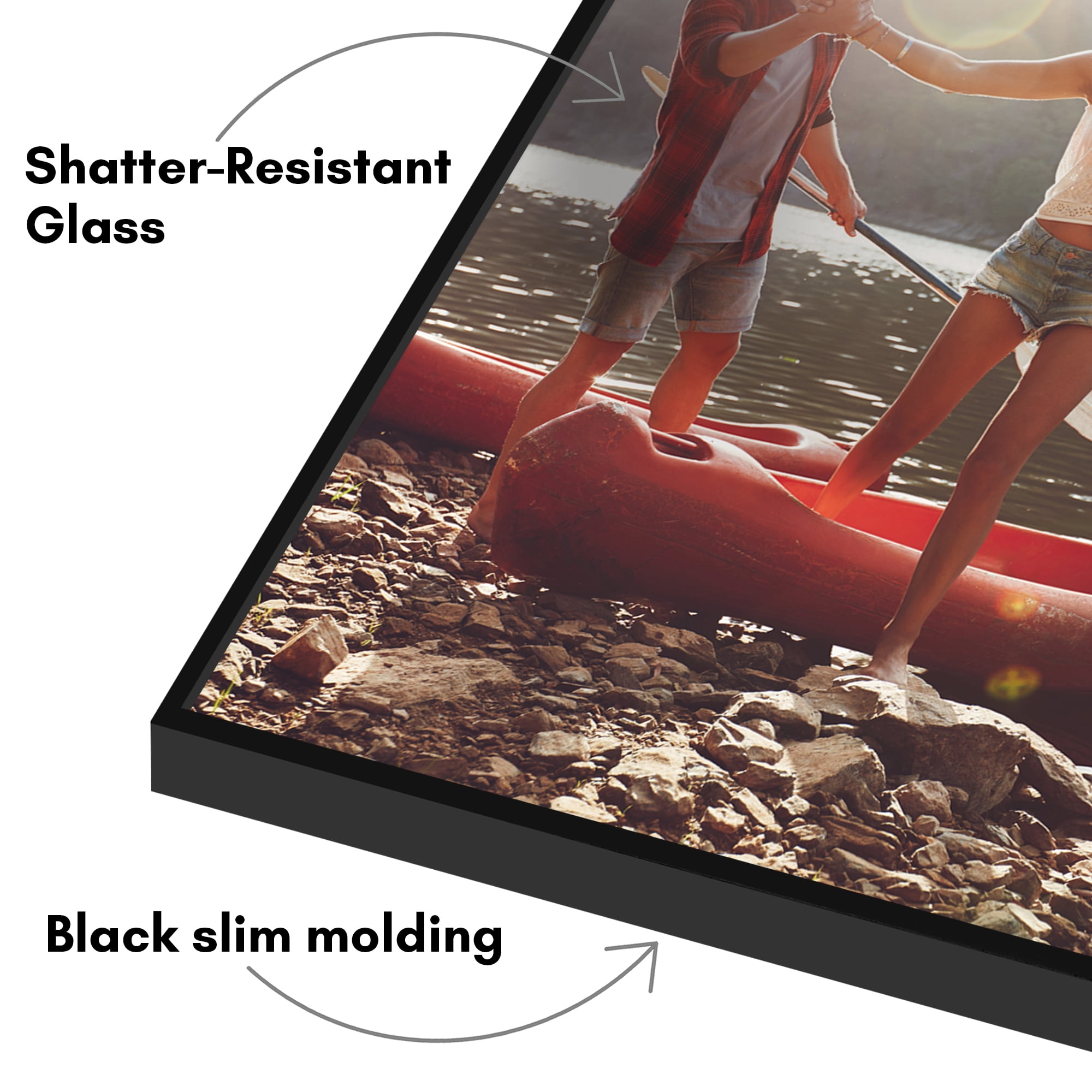 Americanflat 5x7 Front Loading Picture Frame with Shatter-Resistant Glass 12 Pack Metropolitan Photo - Black