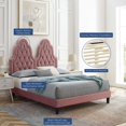 thumbnail image 4 of Tufted Platform Bed Frame, Twin Size, Velvet, Pink, Modern Contemporary Urban Design, Bedroom Master Guest Suite, 4 of 10