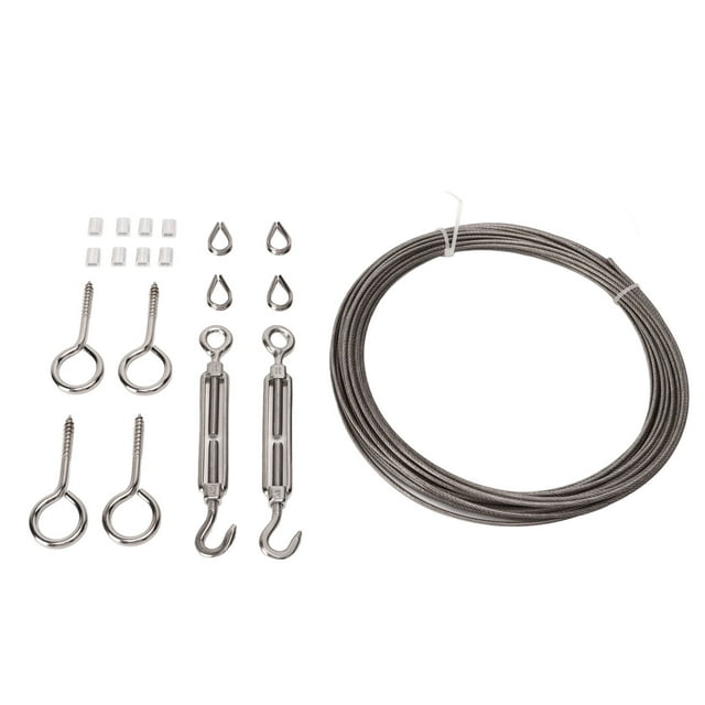 Stainless Steel Wire Rope Kit,Strings Light Hanging Kit Turnbuckle Wire Tensioner Kit Wire Rope Kit Extended Durability