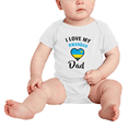 thumbnail image 2 of I Love My Rwandan Dad Heart Flag Baby Rompers Baby Bodysuit (White, 6-12 Months), 2 of 5