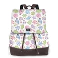 thumbnail image 1 of Xecao Pastel Christmas Cookies Pattern Women's Leather Backpack for School, Work, Travel - Stylish PU Leather, Spacious Design, Zipper Closure, 1 of 4
