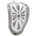 thumbnail image 1 of Melting Clock Retro Decorative Electroplated Metal Paint Desk Table Clock, Sturdy Movement, Housewarming Present for Relatives, Best for Office, Plastic, 1 of 8