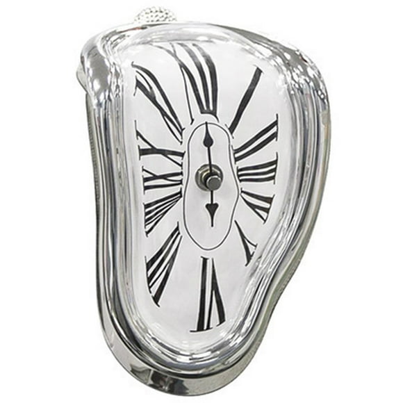 Reloj de escritorio de pintura de metal galvanizado decorativo retro de plástico fundido para oficina, color plateado
