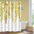 thumbnail image 5 of 1Pc Shower Curtain Gold Yellow Shower Curtain Spring Leaves Fabric Shower Curtain Watercolor Floral Botanical Nature Aesthetic Shower Curtain for Bathroom Decor 72 X 72, 5 of 5