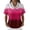 Hot Pink, variant on Minjewel Women's Round Neck Short Sleeve Tie-Dye Print Sweater, Casual Fashion Tops for Women, Comfortable and Breathable for Daily Outfits,Dark Purple,S