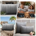 thumbnail image 4 of Grey Ombre Outdoor Pillow Covers 26x26 Set of 2, Waterproof Patio Throw Pillowcase Protectors, Contemporary Gradient Abstract Art Square Decorative Pillow Shams Cushion Covers for Seat Bed Couch Sofa, 4 of 8