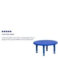 thumbnail image 3 of 45'' Round Blue Plastic Height Adjustable Activity Table, 3 of 6