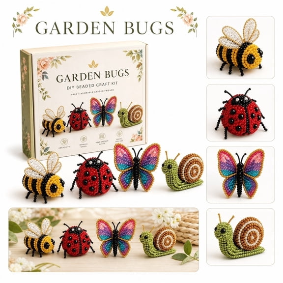 2026 Tiny 3D Beaded Animal DIY Kit – Beginner Friendly Handmade Bead Art Set, Cute Mini Animal Decor Gift for Craft Lovers Teens, Styles (Insects)