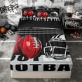 thumbnail image 2 of Erosebridal Rugby Football Player Zipper Twin Comforter Sets with Fitted Sheet and 2 Pillowcases for Boys Men, Sport Helmet Print Zipper Bedding Set, Black Reversible, 4 Pieces, 2 of 7