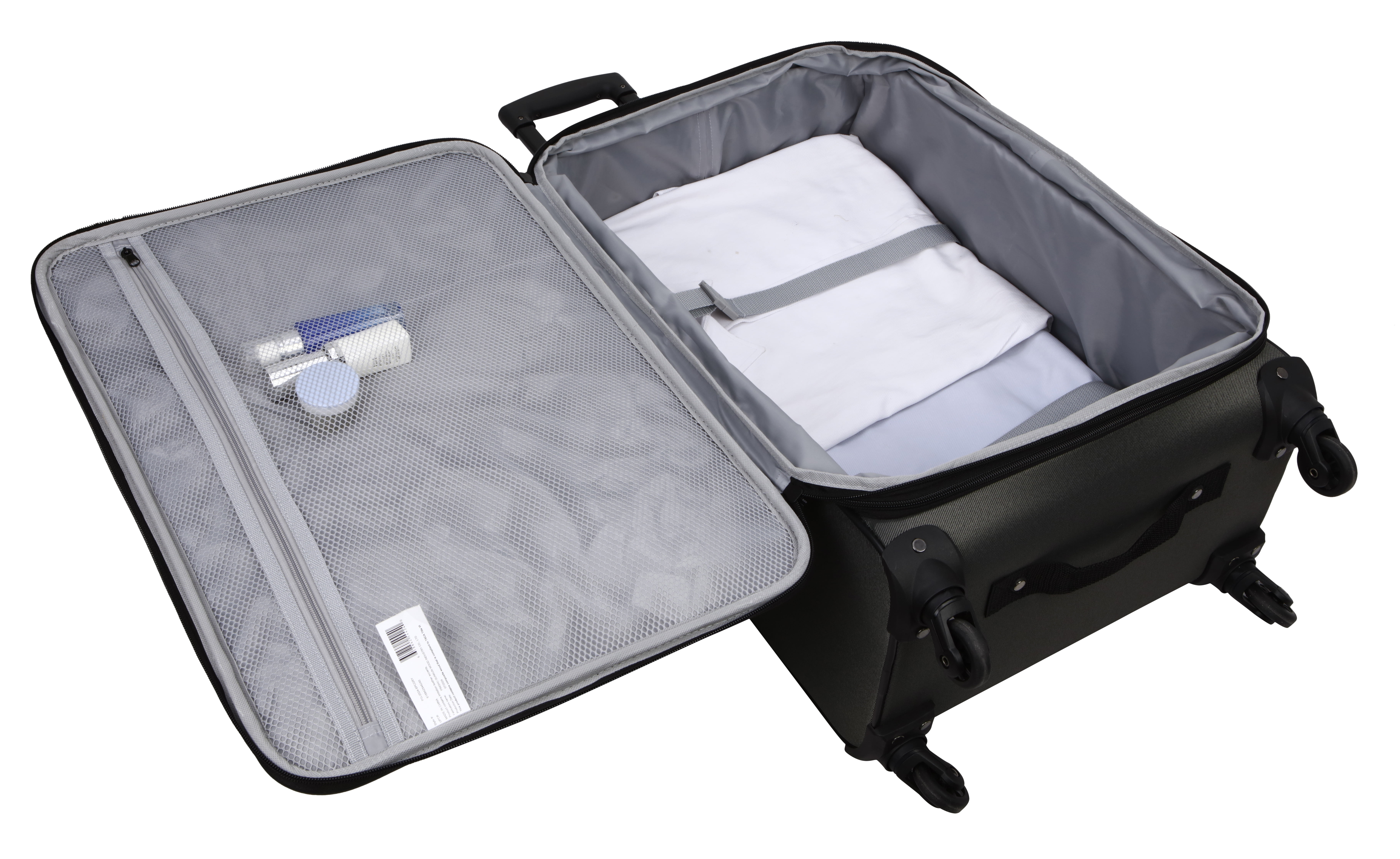 Protege 5 Piece Spinner Luggage Set, Includes 28 in Checked, 24 in Checked Bags, 20 in Carry-on, 15 in Boarding Tote and Matching Utility Bag, All Ages, Grey