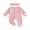 Pink, variant on RUINIXCW Baby Girl 2Pcs Fall Outfits Long Sleeve Round Neck Bow Floral Print Jumpsuit with Headband Set