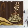thumbnail image 1 of Ambesonne Coffee Shower Curtain, Ornamental Coffee Mug Design, 69"Wx75"L, Brown and Multicolor, 1 of 3