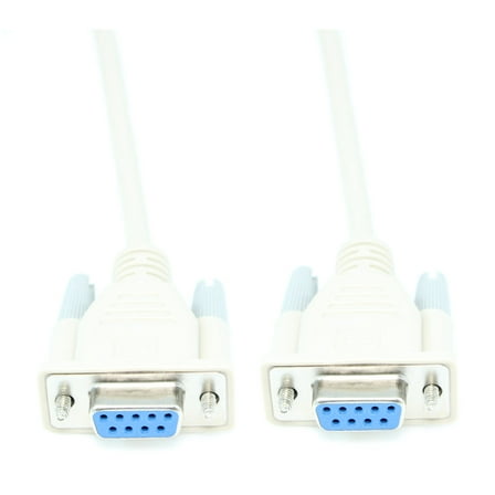 1.5ft Serial NULL-MODEM, DB9/DB9 Female to Female Cable