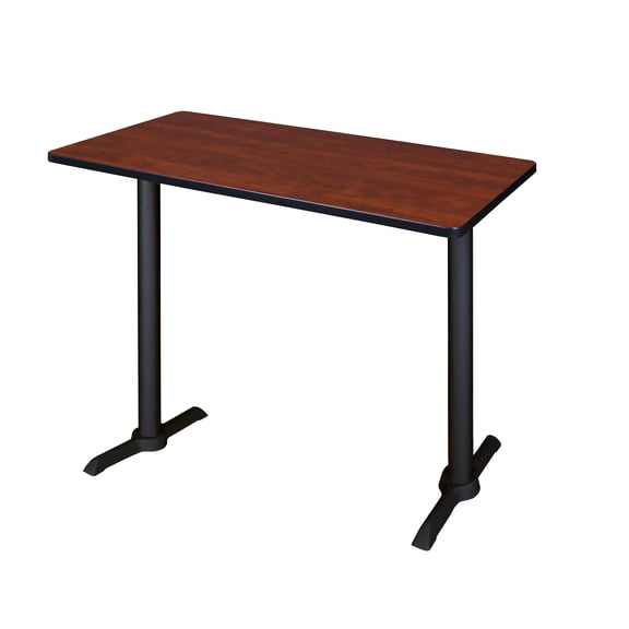 Regency Cain 48 x 24 in. Steel T-Base Cafe Training Seminar Table- Cherry