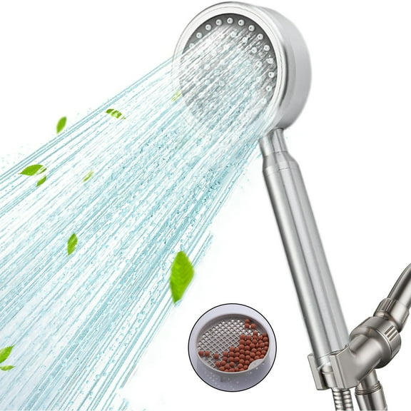 Handheld Shower Head Space Aluminum Super Pressurized Bathroom Faucet Shower Head Water Heater Household Bath Shower Head Easy To Clean For Bathroom Upgrade Regaderas Para Shower Modernas