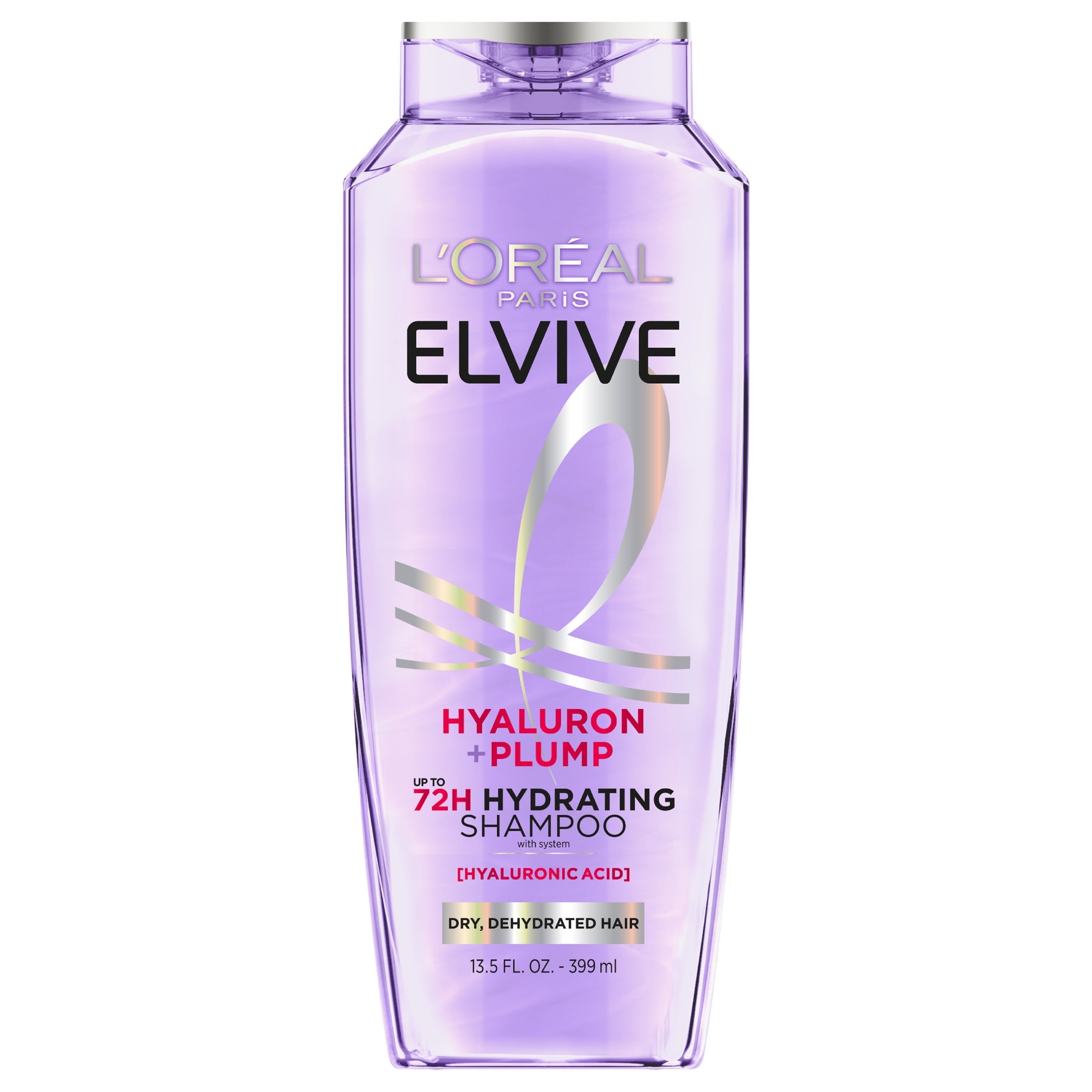 L'Oreal Paris Elvive Hyaluron Plump 72H Hydrating Shampoo, Conditioner, & Wonder Water Set, 13.5 fl oz