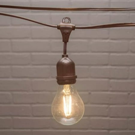 Commercial Globe Drop String Lights A19 Dimmable Led 106ft Brown Commercial Globe Drop String Lights A19 Dimmable Led 106ft Brown Wire Com