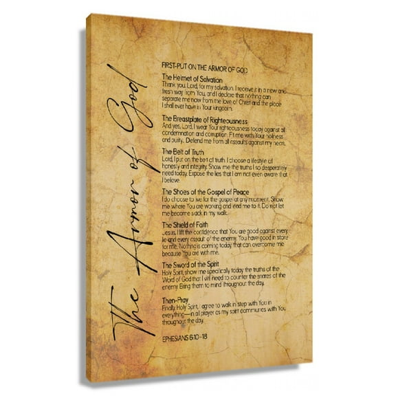 Prayer of Armor of God Ephesians 610–18 Bible Scripture Wall Art Bible Poster Decoration Painting Canvas Set Artwork for Bathroom Vertical Pictures