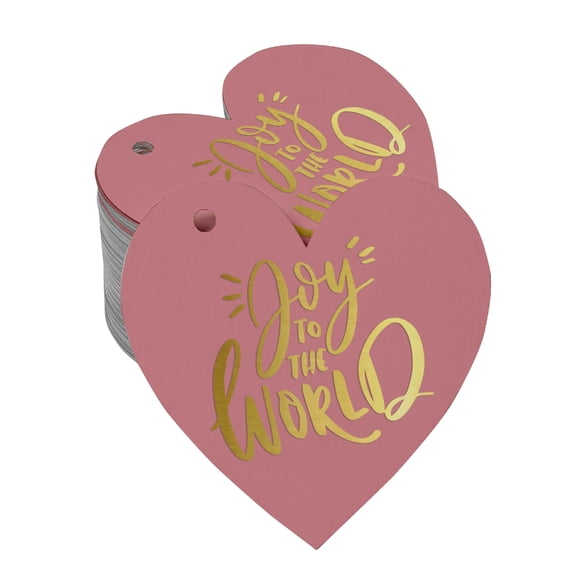 Inkdotpot Real Gold Foil Joy To The World Baby Shower Tags Favor Hang Paper Tags 50 Pieces