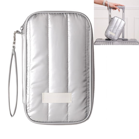 Silver Passport Holder Compact Travel Accessory For Easy Organization