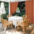 thumbnail image 2 of Burnt Orange Outdoor Curtains for Patio, Modern Solid Color Sunshade Privacy Drapes Grommet Waterproof Outside Curtains for Porch/Cabana/Balcony 54"x 84", 1 Panel, 2 of 9