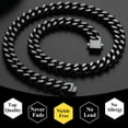 thumbnail image 4 of ChainsHouse Cuban Link Chains for Men Stainless Steel Black Chain Necklace 12mm Heavy Easy Clasp Tranish Resistant Durable Hip Hop Mens Jewelry Gift, 18"-30", 4 of 8