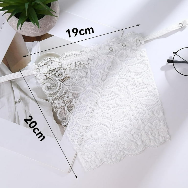 3PCS Modesty Panels for Low Cut Tops, Top Lace Insert for Low Cut Tops  Cleavage Cover Up for dresses, Clip-On Mock Camisole Bra Inserts Lace  Modesty Panel Vest for Women's Privacy -