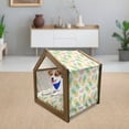 thumbnail image 3 of Summer Pet House, Pineapples and Watermelons Doodles on a Dotted Scales Background, Outdoor & Indoor Portable Dog Kennel with Pillow and Cover, 5 Sizes, Apple Green Yellow, by Ambesonne, 3 of 5