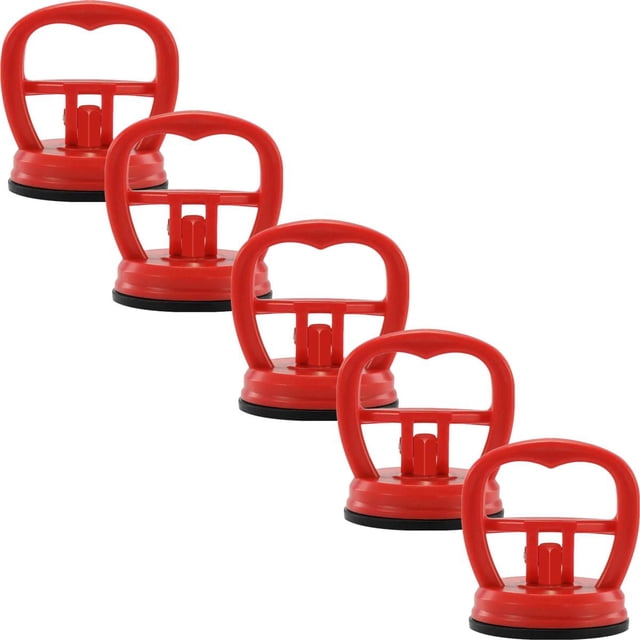 Ventosa Roja para Autos CarFixRed 5 Piezas Mini Rojo Plástico ABS y Caucho 58mm x 70mm Carga Max: 15kg. FullCarZone MXFXR-005