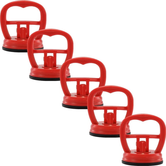 Ventosa Roja para Autos CarFixRed 5 Piezas Mini Rojo Plástico ABS y Caucho 58mm x 70mm Carga Max: 15kg. FullCarZone MXFXR-005
