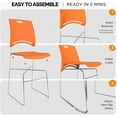 thumbnail image 5 of VINGLI Stacking Chairs Set of 4 Stackable Office Chairs with Metal Sled Base, Ergonomic Plastic Seat, Stacking Chairs for Waiting Room Break Room Banquet Guest, Black, 5 of 6