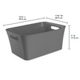 thumbnail image 3 of Mainstays Large Bin, Open Plastic Storage Containers, Versatile Stylish Organizers with Handles, Gray, 6 Pack, 3 of 10