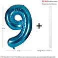 thumbnail image 2 of 40 Inch Blue Numbers 0-9 Birthday Party Decorations Helium Foil Mylar Number Balloon Digital 9, 2 of 4