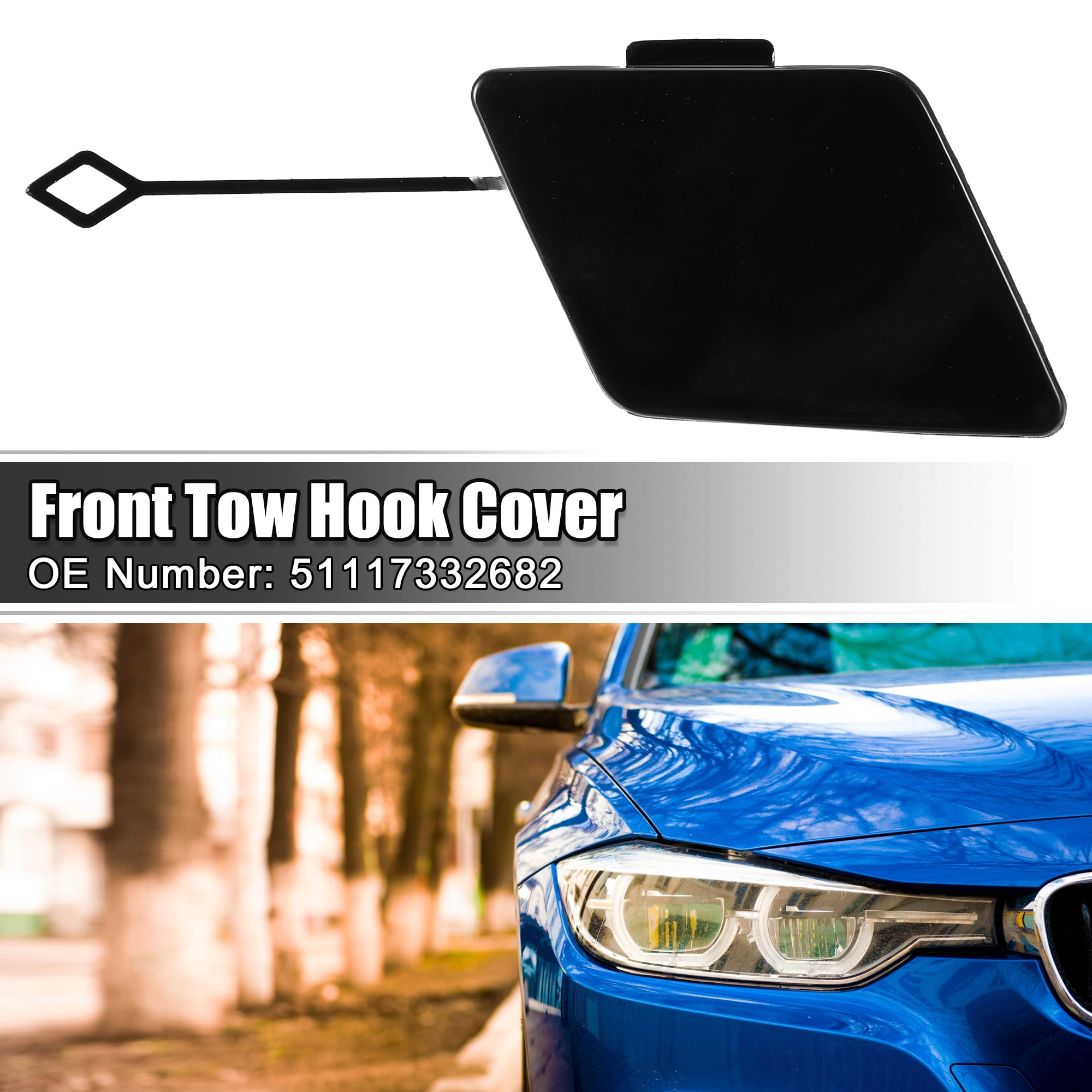 Unique Bargains Front Tow Hook Cover for BMW 5 Series F10 F11 528i 535d 535i Black